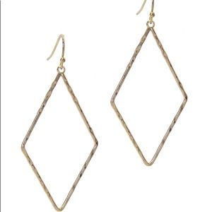 Brass diamond shape earring